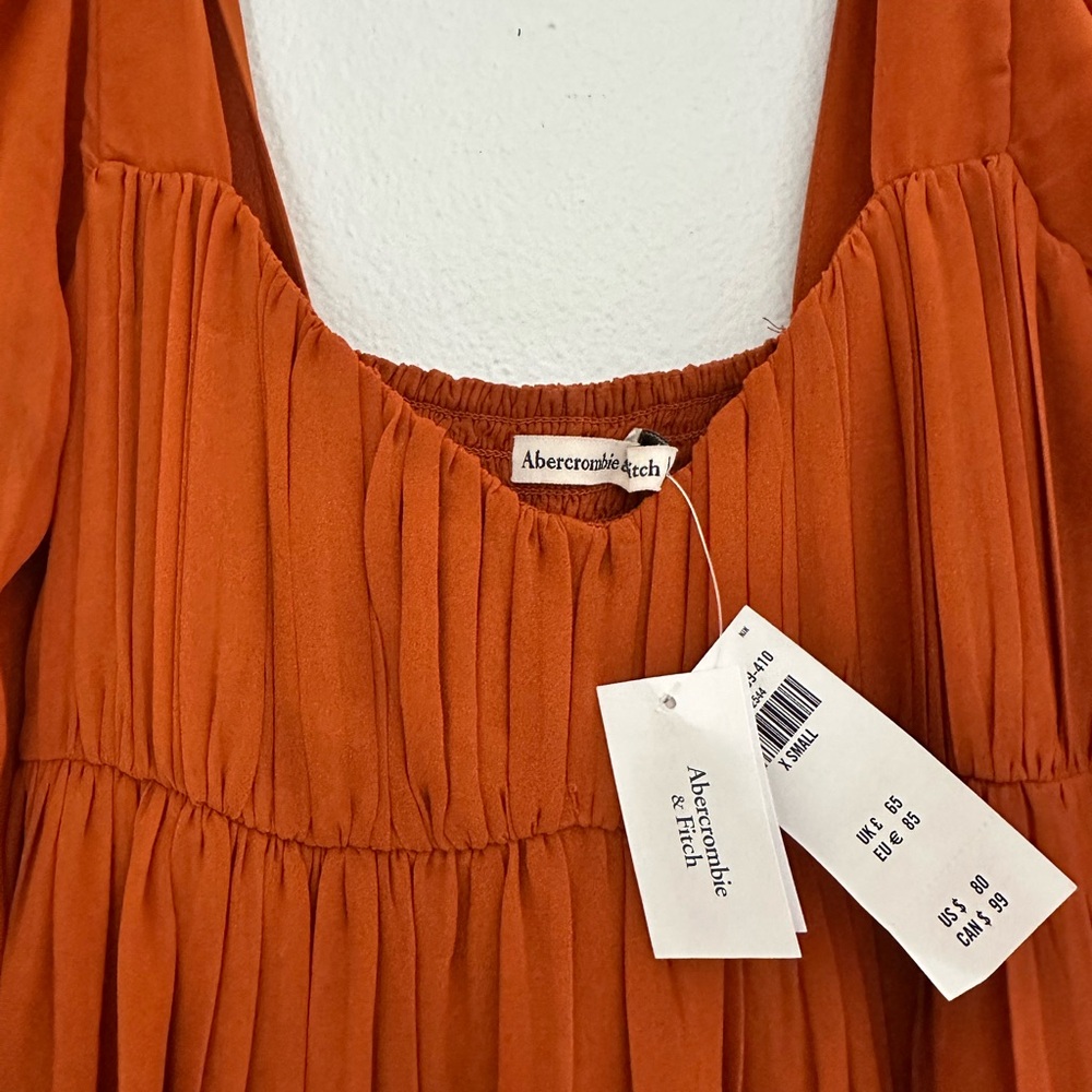Abercrombie & Fitch Orange Long Sleeve Dress - Picture 4 of 5